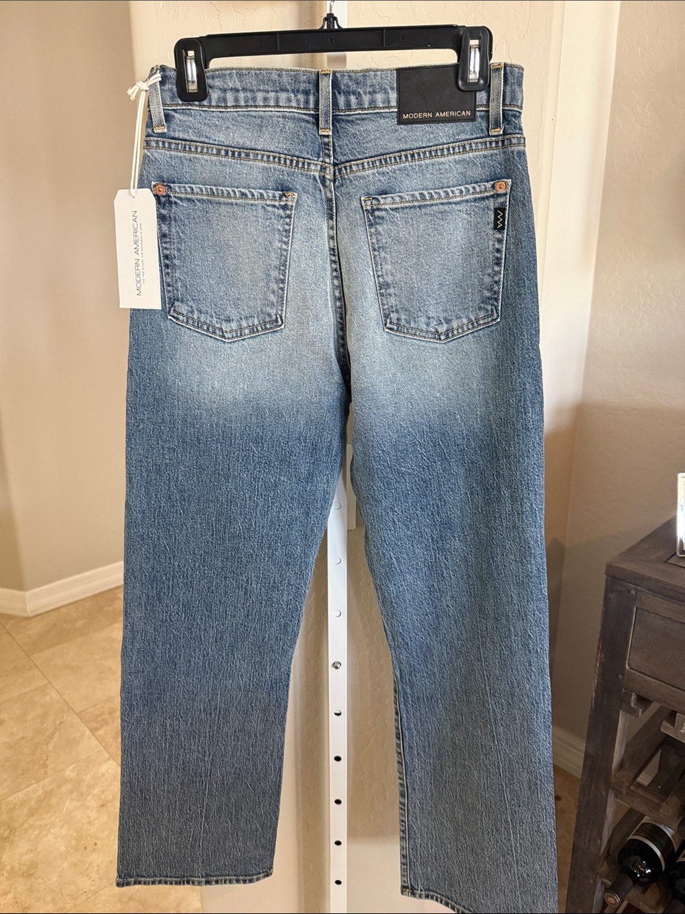 NWT Modern American High Rise Jackson The Dad Relaxed Straight Jean stereo blue - Picture 5 of 8
